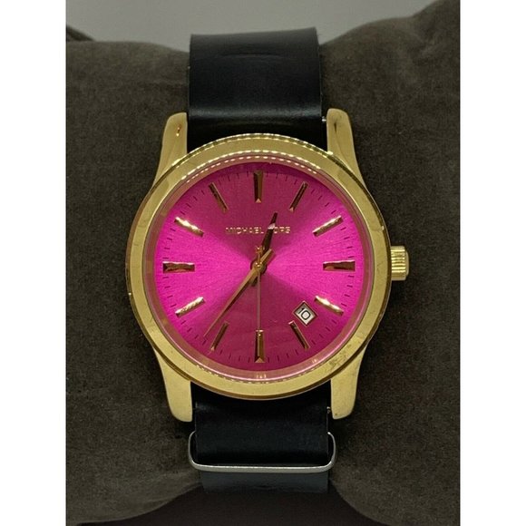 Michael Kors MK5801 Women Black Leather Analog Pin main image 7